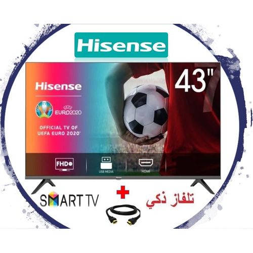 Hisense 43″ SMART TV RAPIDE FULLHD + TNTET SAT intégré + HDMI CABLE
 Fiche Technique et Prix au Maroc
