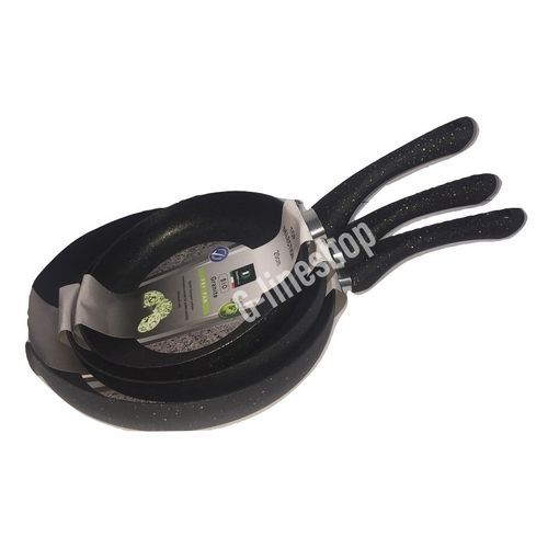 Delmonti Pack 3 Poêle En Granit anti adhésive  20cm,22cm et 26cm noir
 Fiche Technique et Prix au Maroc