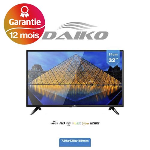 Daiko 32" - LED HD TV - TNT - LED32M3003DK - Noir
 Fiche Technique et Prix au Maroc
