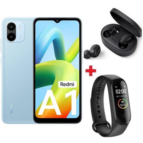 XIAOMI Redmi A1  6.52" - 2GB + 32GB - Dual Sim - 8 MPx – Bleu + Band + Écouteur
 Fiche Technique et Prix au Maroc