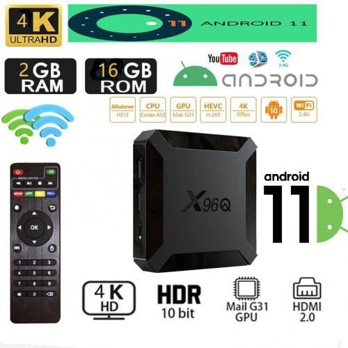 X96 TV BOX Android 11  4K 2.4G Wifi Allwinner H313 Quad Core
 Fiche Technique et Prix au Maroc