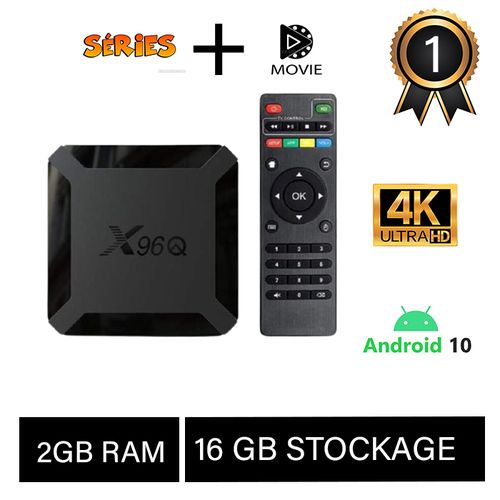 X96Q H313 4K@60fps Android 10 4K TV BOX 2GB RAM 16GB ROM  + 1 Année D'abonnement
 Fiche Technique et Prix au Maroc