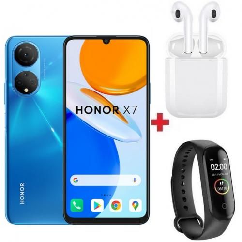Honor X7 - 6,74'' - 4G - (4Go - 128 Go) - 48 MP - 5000 mAh - Bleu + Band + Écouteur
 Fiche Technique et Prix au Maroc