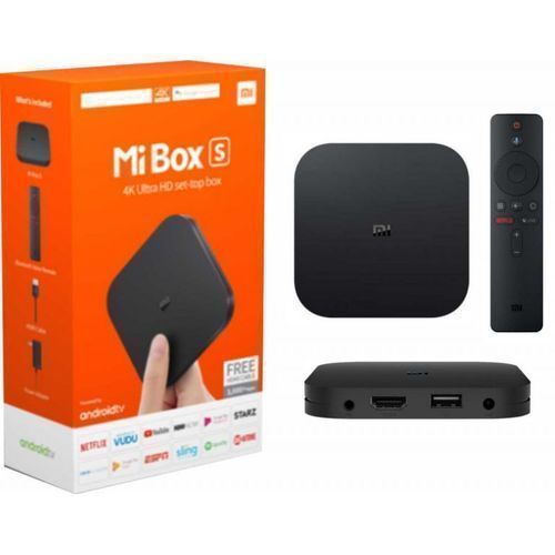 XIAOMI MI BOX S Original Smart tv box 4K Ultra HD, recherche vocale Google
 Fiche Technique et Prix au Maroc