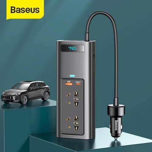 Baseus Onduleur de voiture 12V DC à 220V AC 150W, Convertisseur Allume Cigare
 Fiche Technique et Prix au Maroc