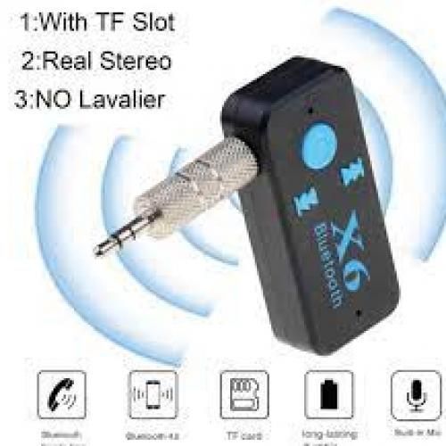 Wireless Récepteur X6 main libre Bluetooth sans fil Adaptateur musique audio de voiture Lecteur MP3
 Fiche Technique et Prix au Maroc
