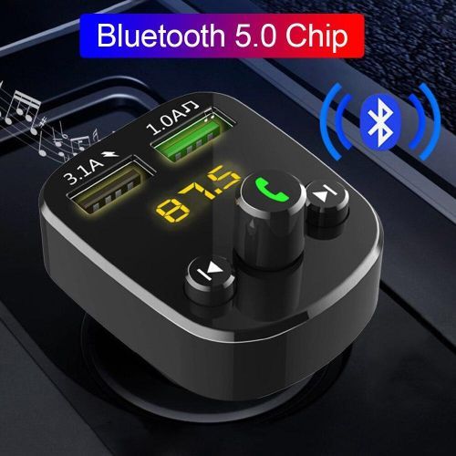 JINSERTA Bluetooth 5.0 FM Tran_s_mitter Bluetooth Car Kit Handsfree MP3 Player 3.1A Dual USB Charger U Disk Play Car Modulator
 Fiche Technique et Prix au Maroc