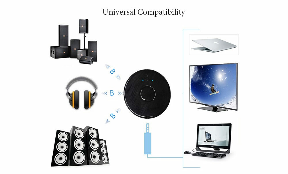YET - TX10 Adaptateur Audio Stéréo Bluetooth Récepteur Emetteur Multi-point 3,5mm- Noir