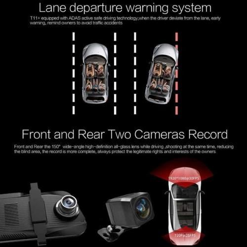 Camera de Recul Full Screen Double Caméra 170° Full HD- Rétroviseur DVR dash cam
 Fiche Technique et Prix au Maroc