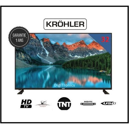KRÖHLER TV 32" Pouces HD Led Récepteur intégré + TNT + HDMI + USB - Garantie 1 AN - Nouveau modèle
 Fiche Technique et Prix au Maroc