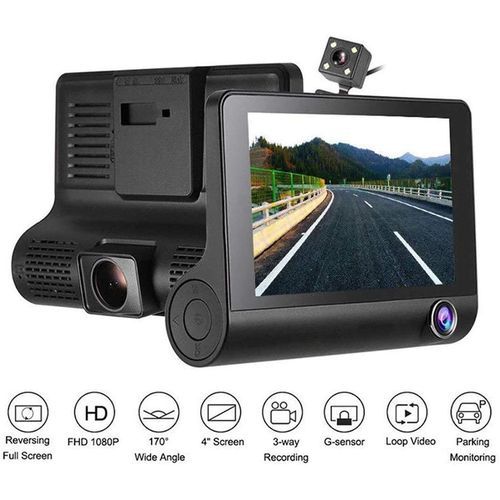 Dvr 4.0" DVR Voiture 3 Caméra 1080P FHD Enregistreur Vidéo Car Dash cam
 Fiche Technique et Prix au Maroc