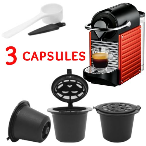3 CAPSULES NESPRESSO RÉUTILISABLE + ACCESSOIRES
 Fiche Technique et Prix au Maroc