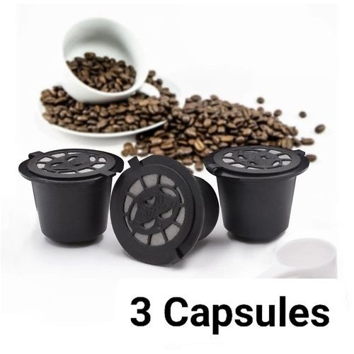 3 Capsules Réutilisables de Café compatible Nespresso, Capsules Rechargeables Nespresso masque
 Fiche Technique et Prix au Maroc