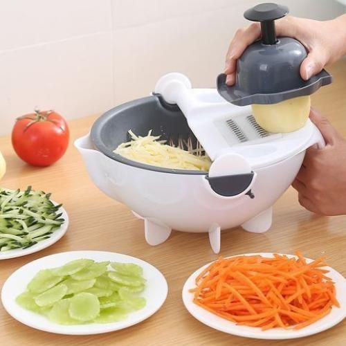 Appareil découpe-légumes sous toutes les formes Saladier avec 9 accessoires
 Fiche Technique et Prix au Maroc