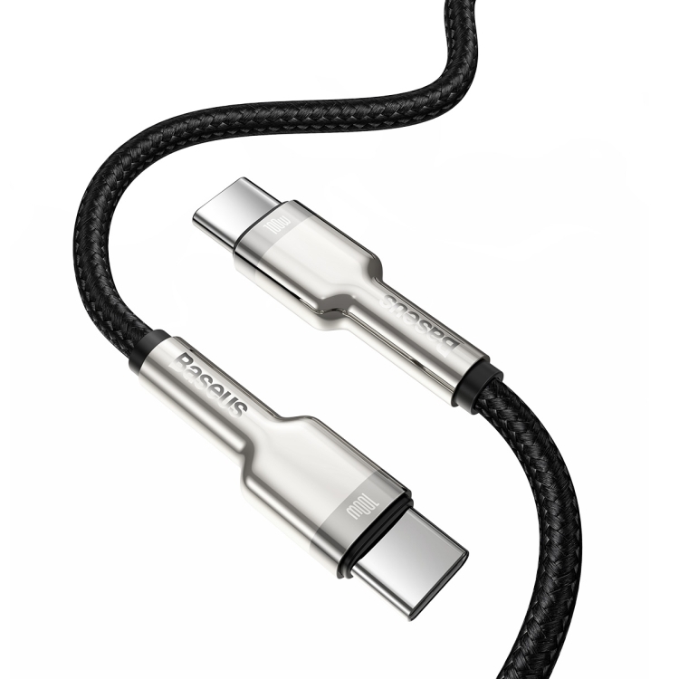 Baseus CATJK-D01 Cafule Series 100W Type-C / USB-C vers Type-C / USB-C Câble de données de charge métallique, longueur: 2 m (noir) - 1