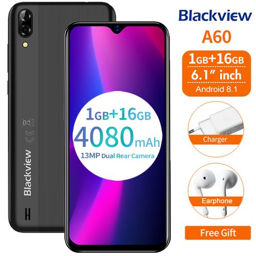 Blackview A60 - 1Go - 16Go - 6.1" - 13+13MP / 5MP - Noir
 Fiche Technique et Prix au Maroc