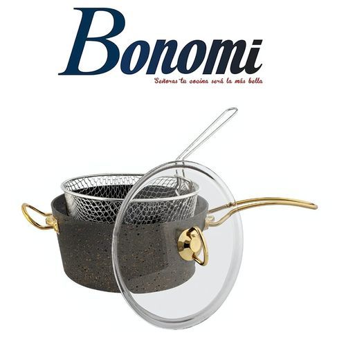 Bonomi Friteuse en Granit Casserole avec Panier // couvercle en verre 4.2 LT
 Fiche Technique et Prix au Maroc