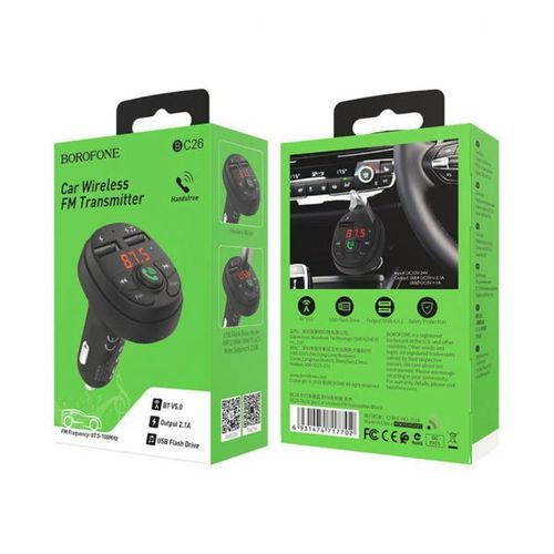 Borofone car wireless fm transmitter Émetteur FM sans fil BC26 Music Joy pour voiture
 Fiche Technique et Prix au Maroc