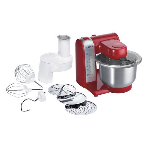 Bosch Robot pétrin multifonctions rouge MUM48R1 ,600W, Bol inox 3,9L + accessoires
 Fiche Technique et Prix au Maroc