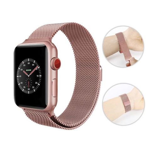 Bracelet Magnétique Rose Boucle Milanaise pour apple watch en Metal Acier inoxydable de LUXE - 42mm
 Fiche Technique et Prix au Maroc