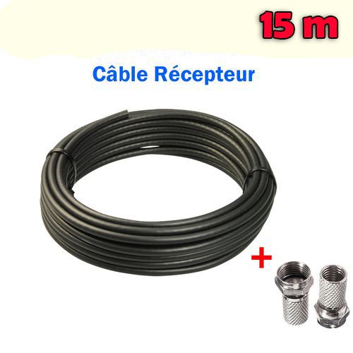 Câble signal parabole - récepteur - 15m - Noir
 Fiche Technique et Prix au Maroc
