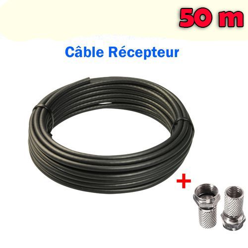 Câble signal parabole - récepteur - 50m - Noir
 Fiche Technique et Prix au Maroc