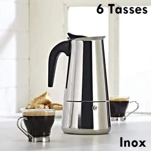 Cafetière Inox 6 tasses Machine manuelle préparation café
 Fiche Technique et Prix au Maroc