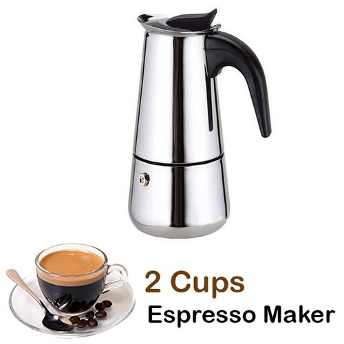 Cafetière à Expresso Cafetière en Acier Inoxydable pour 2 Tasses Espresso Maker
 Fiche Technique et Prix au Maroc