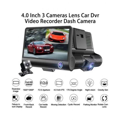 Car Dvr Dashcam Triple - Caméra Avant + Caméra Intérieure et Caméra Recu
 Fiche Technique et Prix au Maroc