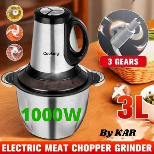 Cooking 3L Hachoir Electrique En Acier Inoxydable Avec 6 Lames Et Batteur 1000W
 Fiche Technique et Prix au Maroc