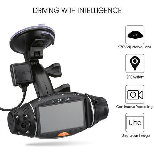 Dashcam CAMÉRA VOITURE HD DOUBLE OBJECTIF AVEC GPS
 Fiche Technique et Prix au Maroc