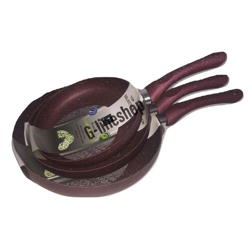 Delmonti Pack 3 Poêle En Granit anti adhésive  18cm,24cm et 28cm rouge
 Fiche Technique et Prix au Maroc