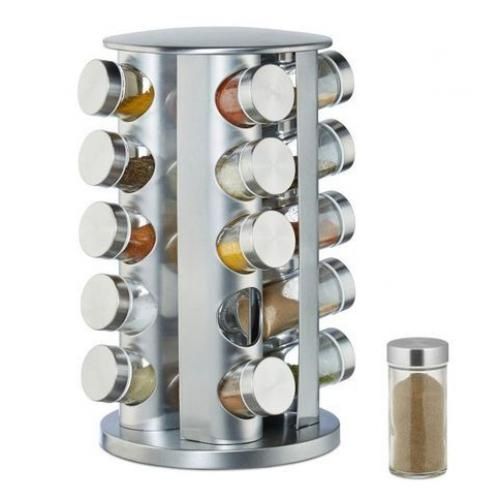 Ensemble de 20 Pcs à épices d'assaisonnement avec organisateur Rotatif
 Fiche Technique et Prix au Maroc