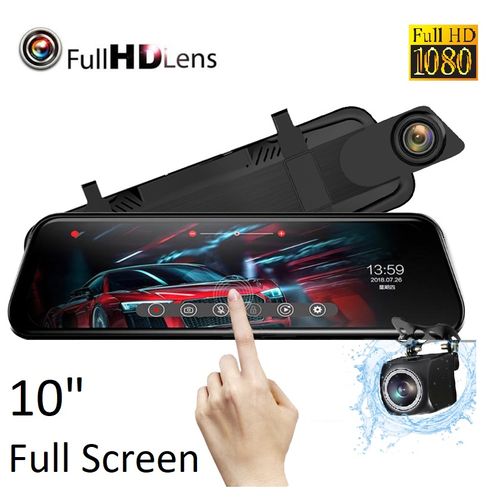 Full HD 1080P 10 pouces Rétroviseur Tactile DVR Voiture 2 caméra avec recul
 Fiche Technique et Prix au Maroc