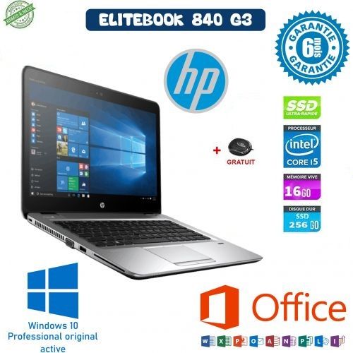 Hp ELITEBOOK 840 G3  I5-6200U 16 Go DDR4 256 Go SSD Intel UHD 520 (Remis à Neuf)
 Fiche Technique et Prix au Maroc