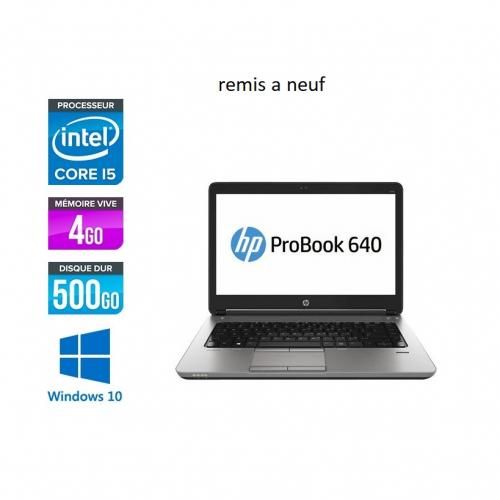 Hp Ordinateur Probook 640 G1 14" Core i5-4th 4GB 500Go HDD [REMIS A NEUF]
 Fiche Technique et Prix au Maroc