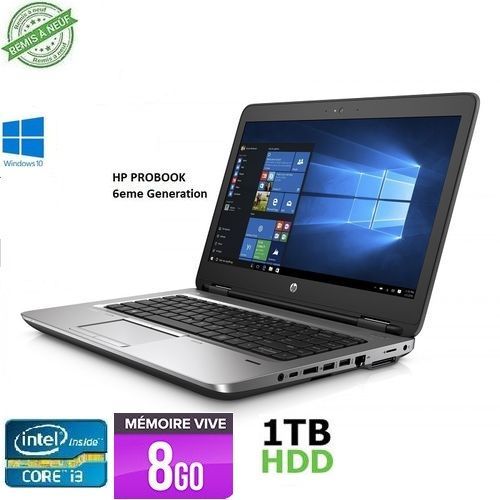 Hp ProBook 640 G2 6éme génération -14" - Core i3-1TB - RAM 8- Remis a neuf
 Fiche Technique et Prix au Maroc