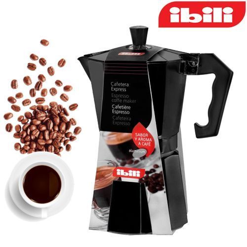 Ibili Espresso mini cafetière italienne en Aluminium 6 tasse 300ml
 Fiche Technique et Prix au Maroc