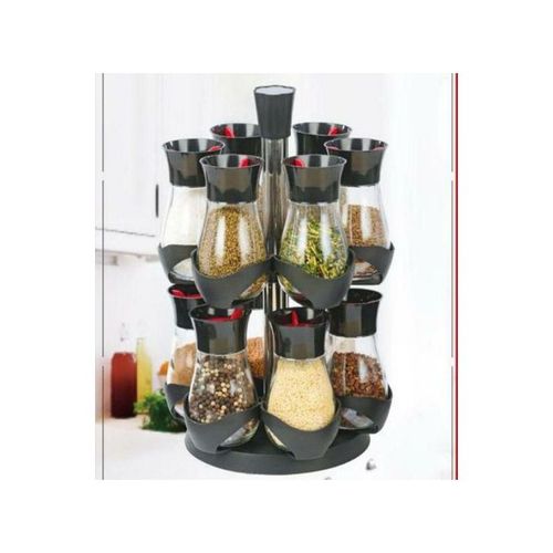 Imperial Ensemble de pots à épices, 12 pièces, support de rangement rond et rotatif pour condiments, Boite à épices avec Support
 Fiche Technique et Prix au Maroc