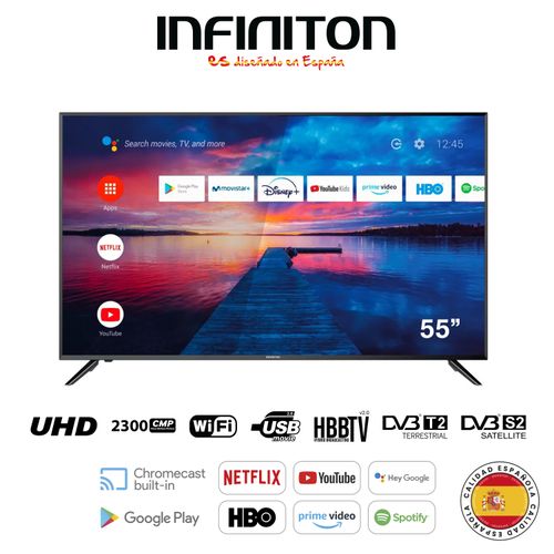 Infiniton 55" UHD 4K SMART ANDROID TV INTV-55AF2300 - Avec récepteur intégrer
 Fiche Technique et Prix au Maroc