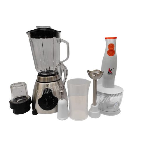 Kenz Pack  Blender Bol En Verre 1.5L ICE Crush + Mixeur plongeant 4EN1 Orange&BLANC G-lineshop article 5698
 Fiche Technique et Prix au Maroc