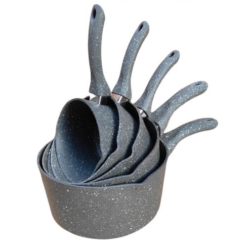 Kenz Service  Casserole 5 PCS En Granit 12/14/16/18/20CM GRIS GY-2190G-L
 Fiche Technique et Prix au Maroc