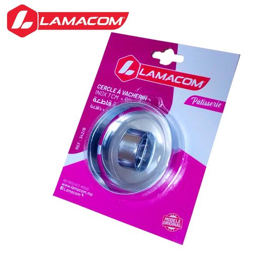 Lamacom Cercle à Vacherin INOX 7 cm + Poussoir  Pour hercha pizza Mini gâteaux & Gratins
 Fiche Technique et Prix au Maroc