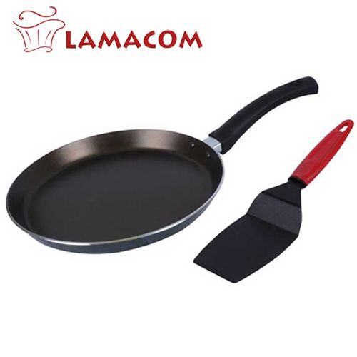 Lamacom Poêle à crêpes Emeraude anti-adhérente Ø 21cm + 2 Cadeaux
 Fiche Technique et Prix au Maroc