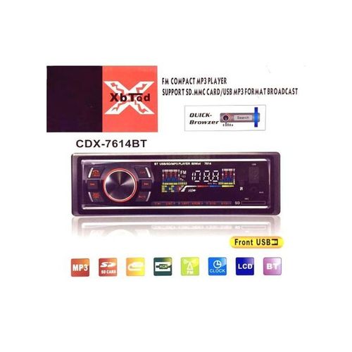 Lecteur CDX-7614BT Mp3 Bluetooth Pour Voiture Support SD.MMC CARD/USB MP3
 Fiche Technique et Prix au Maroc
