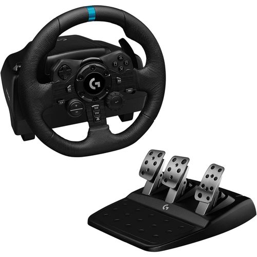 Logitech G923 Volant de Course et Pédales, Retour de Force TRUEFORCE, Pédales Sensibles à la Pression, Double Embrayage, Launch Control, Design traditionnel, pour PS5, PS4, PC et Mac - Noir
 Fiche Technique et Prix au Maroc