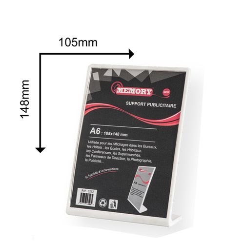 Memory Cadre d'affichage  en plastique A6 Memory105mmx148mm
 Fiche Technique et Prix au Maroc