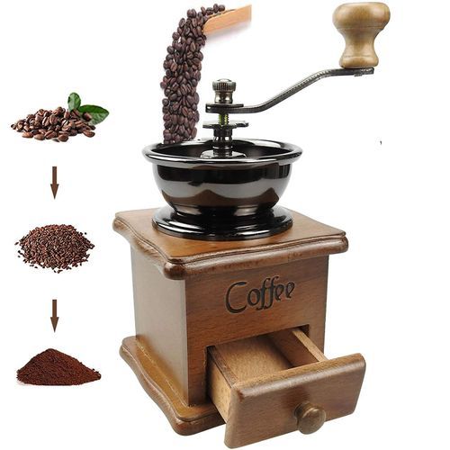 Moulin à café manuel, Broyeur à grains classique & Professionnel en Bois
 Fiche Technique et Prix au Maroc