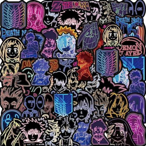Neon Light Anime Stickers Jujutsu Kaisen Attack on Titan by moroccan otaku
 Fiche Technique et Prix au Maroc