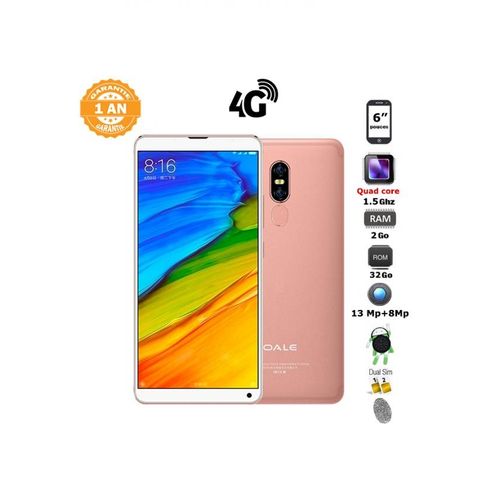 Oale Apex 1 6" HD (2GB, 32GB ROM) Android 8.1 13MP +8MP - Rose Gold
 Fiche Technique et Prix au Maroc
